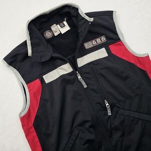 686 Mens Medium Snowboarding Velvet‎ Lined Vest Black Red Full Zip